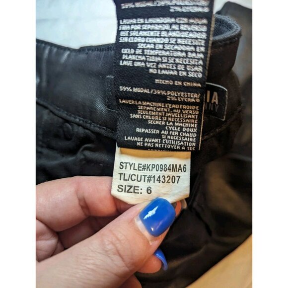 Kut From The Kloth Mia High Rise Skinny Coated Black Jeans Ladies 6 - Picture 14 of 16